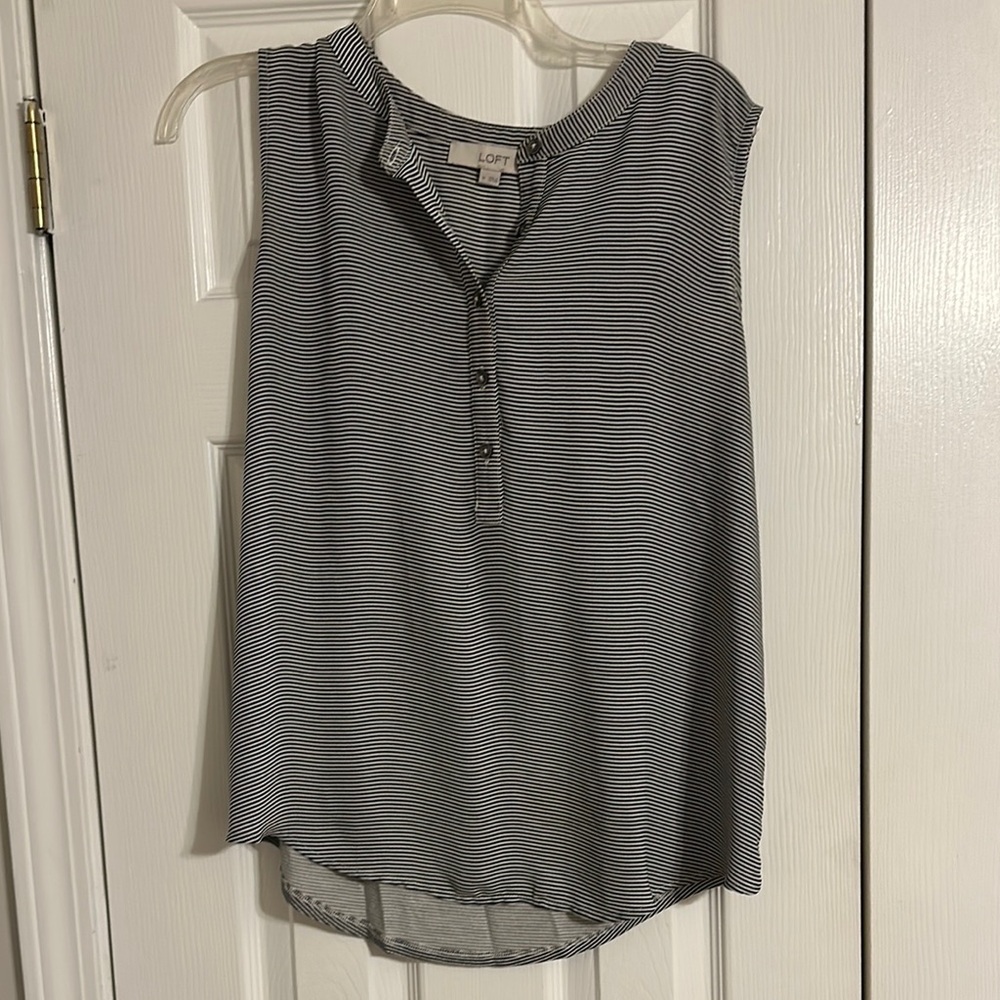 LOFT Black and White Striped Women's Top